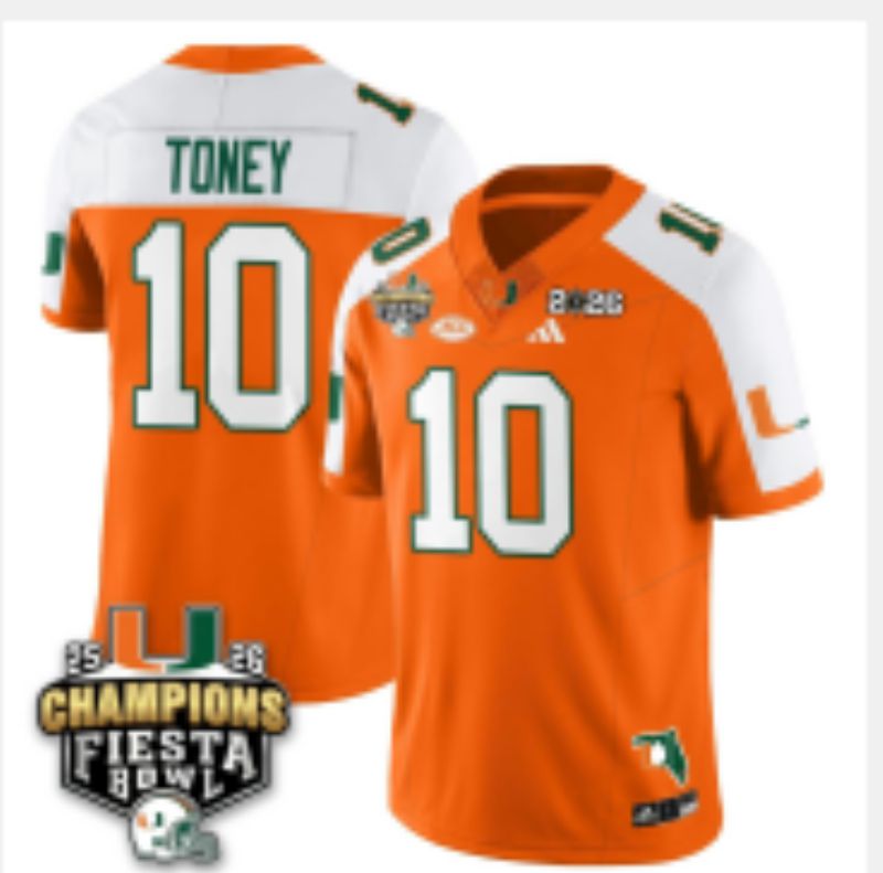 Men 2026 Miami Hurricanes #10 Toney Orange 3th generations Nike Limited NCAA Jersey 011